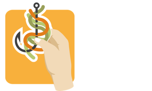 Wurmköder am Haken befestigen Methode 2